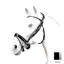 Equipe No Stress Patent Rolled Leather Flash Bridle-Wide Noseband with Reins BR56-Black
